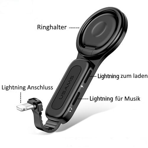 Dual Lightning-Adapter mit Fingerring - Steal Deals